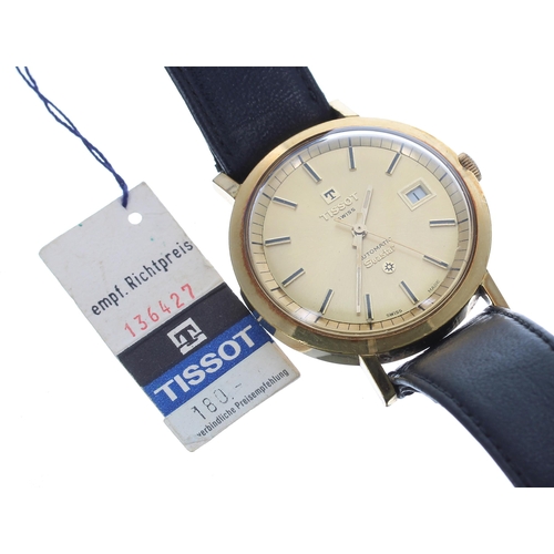 123 - Tissot Seastar automatic gold plated and stainless steel gentleman's wristwatch, circular champagne ... 