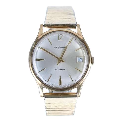 125 - Garrard 9ct automatic gentleman's wristwatch, London 1975, silvered dial with applied gilt twelve an... 