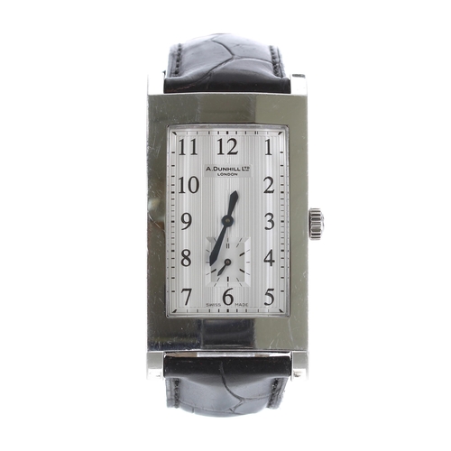 140 - Alfred Dunhill facet rectangular stainless steel gentleman's wristwatch, reference no. UH018, serial... 