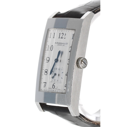 140 - Alfred Dunhill facet rectangular stainless steel gentleman's wristwatch, reference no. UH018, serial... 