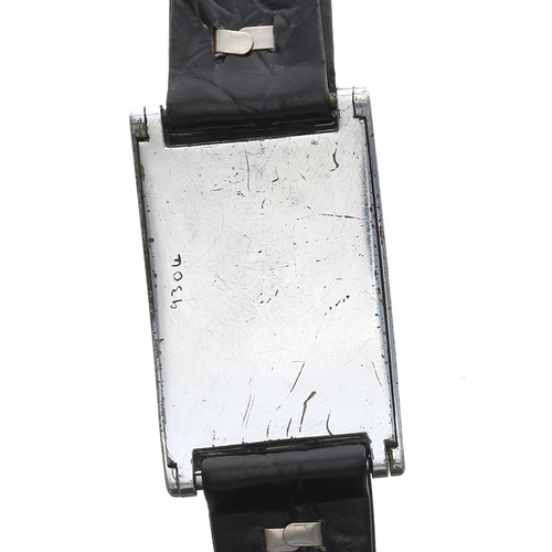 146 - Wig-Wag Aster rectangular chrome cased gentleman's wristwatch, circa 1930's, rectangular silvered di... 