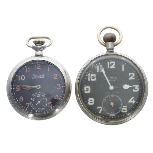 172 - Zenith WWI Royal Flying Corps 30-hour Non-Luminous Mark V nickel cased lever pocket watch, black dia... 