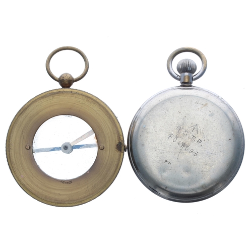 170 - Omega WWII British Military Army issue nickel cased lever pocket watch, circa 1944, signed cal. 38, ... 