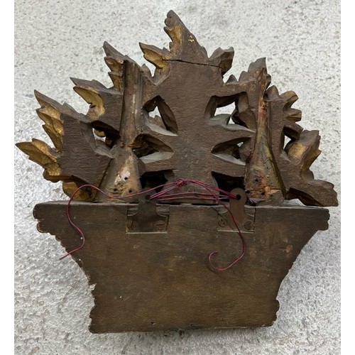 54 - 19th century gilt wood carving of a basket of flowers, 13