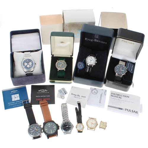 185 - Selection of wristwatches to include Krug-Baumen Principle lady's wristwatch, quartz (box, tag, guar... 