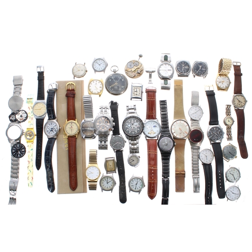 216 - Quantity of wristwatches principally for repair to include Omega, Seiko DX automatic, two Seiko 5 au... 