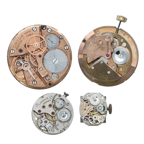 219 - Quantity of wristwatch movements to include Omega cal. 352 'bumper' automatic, Omega cal. 286, Longi... 