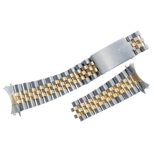 241 - Rolex - Jubilee gold and stainless steel wristwatch bracelet, reference 62523H.18, dated 1984, with ... 