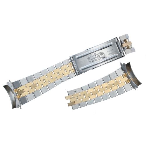 241 - Rolex - Jubilee gold and stainless steel wristwatch bracelet, reference 62523H.18, dated 1984, with ... 