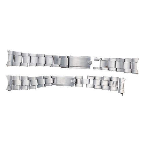 238 - Rolex - Oyster rivetted expanding stainless steel wristwatch bracelet, reference 6635, with 57 end l... 