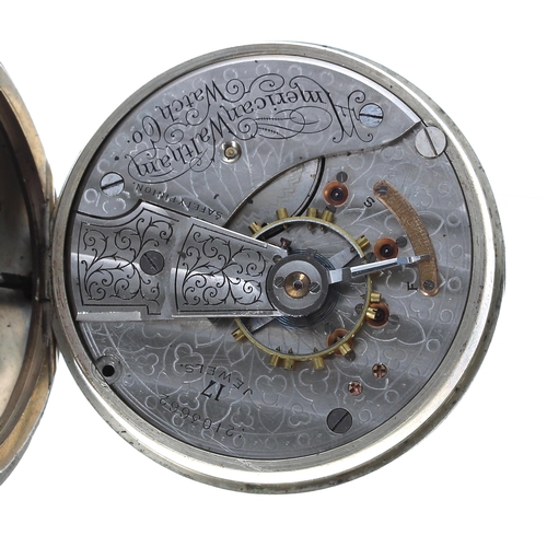 266 - American Waltham nickel cased lever pocket watch, circa 1903, signed 17 jewel movement, no. 12103662... 