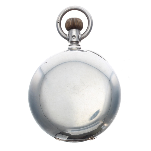 267 - American Waltham silver chronograph lever pocket watch, circa 1886, signed Patent movement, no. 3038... 