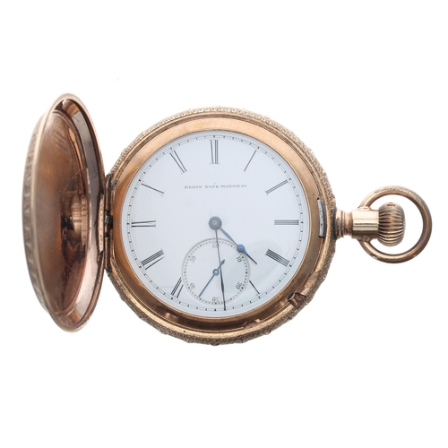 270 - Elgin National Watch Co. gold plated lever set hunter pocket watch, circa 1880, signed adjusted move... 