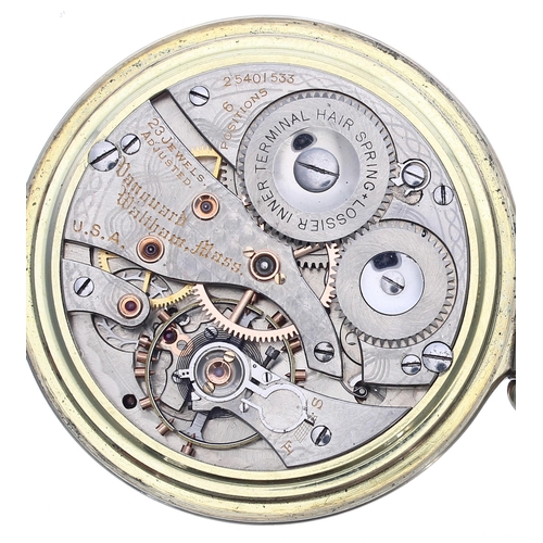 271 - American Waltham 'Vanguard' 14k gold filled lever set pocket watch with 'up/down' power reserve indi... 