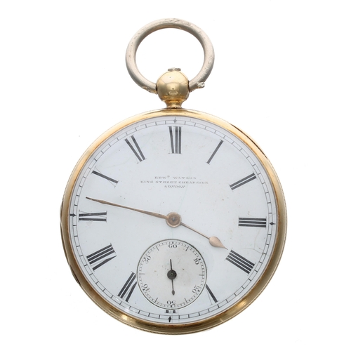 275 - 19th century 18ct fusee lever pocket watch, hallmarked Chester, the three-quarter plate movement sig... 