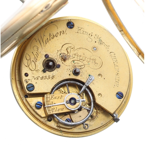 275 - 19th century 18ct fusee lever pocket watch, hallmarked Chester, the three-quarter plate movement sig... 