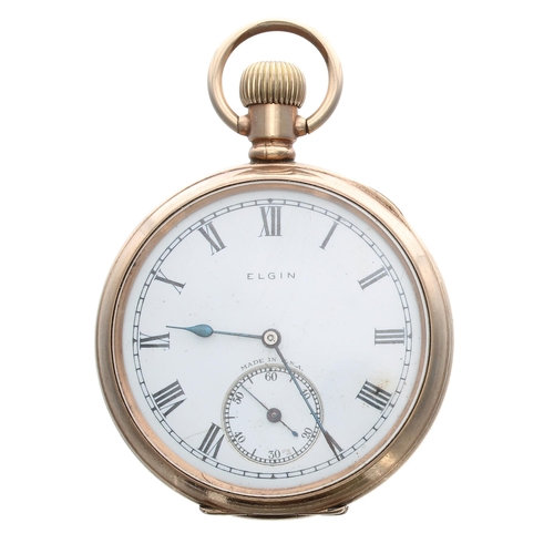 273 - Elgin National Watch Co. gold plated lever pocket watch, circa 1925, signed 7 jewel movement, no. 28... 