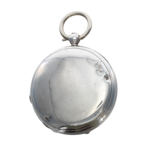 281 - Victorian silver fusee lever hunter pocket watch, London 1853, the gilt movement signed Jas McCabe, ... 