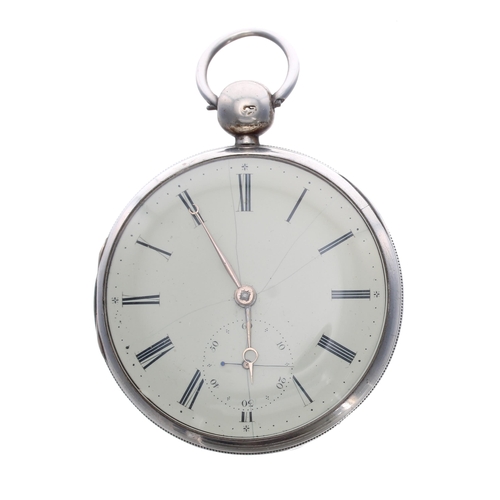 282 - William IV silver fusee lever pocket watch, Chester 1836, the gilt half plate movement signed Townle... 