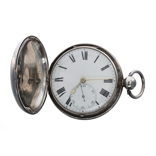 354 - George IV silver fusee cylinder hunter pocket watch, London 1823, the movement signed R. Winch, Read... 