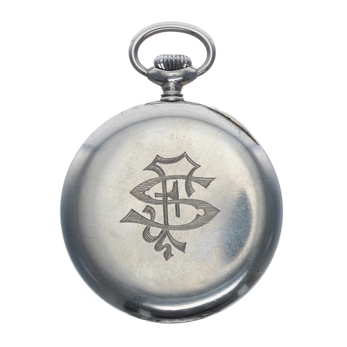 293 - Election 'Chronometre' nickel cased lever pocket watch, signed 16 jewel movement with compensated ba... 