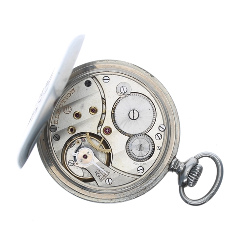 293 - Election 'Chronometre' nickel cased lever pocket watch, signed 16 jewel movement with compensated ba... 