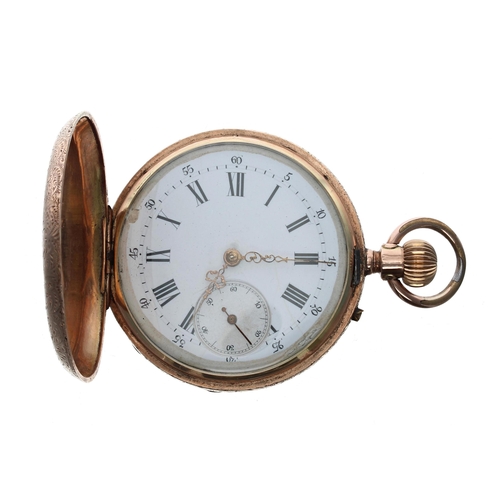 297 - Swiss gold lever hunter pocket watch, 15 jewel bar movement with compensated balance and regulator, ... 