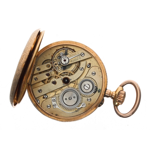 298 - Swiss 18ct lever pocket watch, 17 jewel gilt frosted bar movement with compensated balance and regul... 