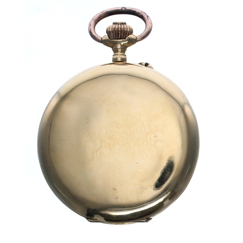 306 - National Watch Co. Swiss 18ct lever hunter pocket watch, gilt movement with compensated balance and ... 