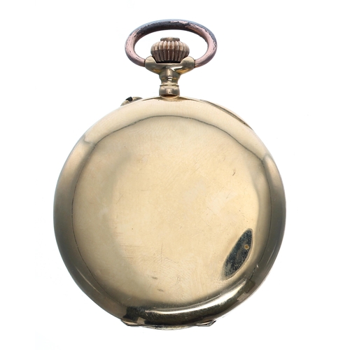 306 - National Watch Co. Swiss 18ct lever hunter pocket watch, gilt movement with compensated balance and ... 