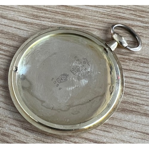 307 - Movado 18ct dress pocket watch, signed gilt dial with silvered Arabic chapter with minute track and ... 