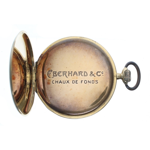 309 - Eberhard & Co. 18ct lever dress pocket watch, signed 15 jewel movement with compensated balance ... 