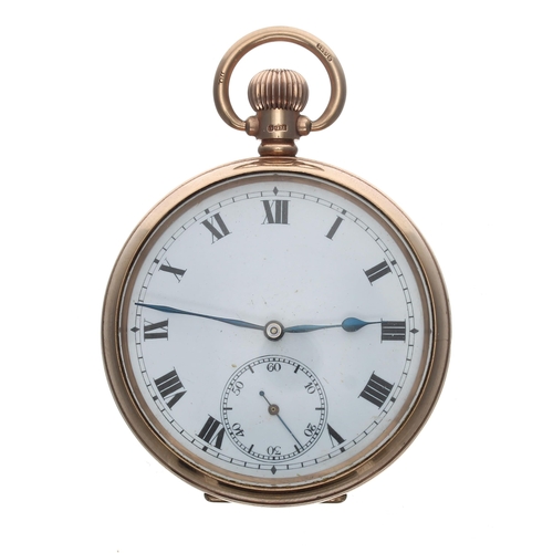 284 - Syren 9ct lever pocket watch, signed three quarter plate movement with compensated balance and regul... 