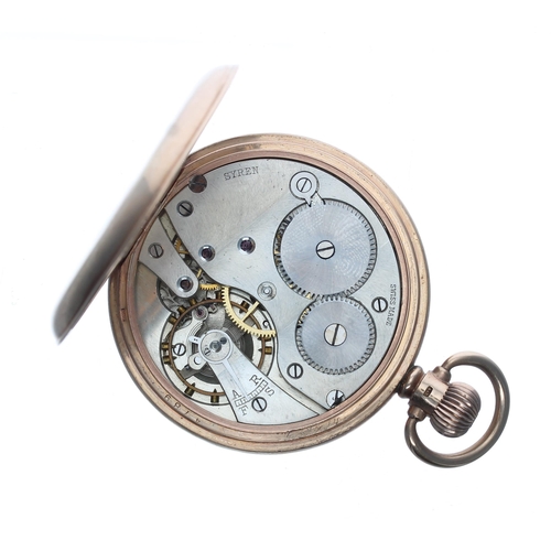 284 - Syren 9ct lever pocket watch, signed three quarter plate movement with compensated balance and regul... 