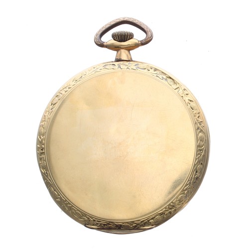 316 - Omega 18ct lever dress pocket watch, circa 1916, signed gilt frosted movement, no. 5013230, with bi-... 