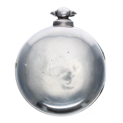 319 - Early Victorian silver verge pair cased pocket watch, London 1846, the fusee movement signed Jos'h B... 