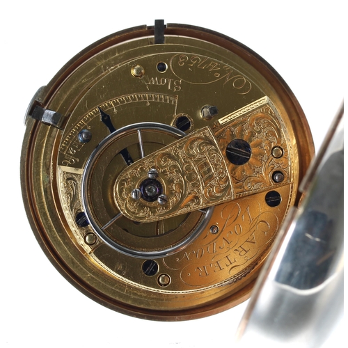 324 - George III silver gilt verge pair cased doctor's dial pocket watch, London 1814, the fusee movement ... 