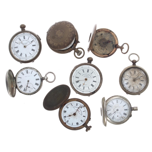 397 - Eight assorted pocket watches for repair to include two half hunters; two hunters; two centre second... 