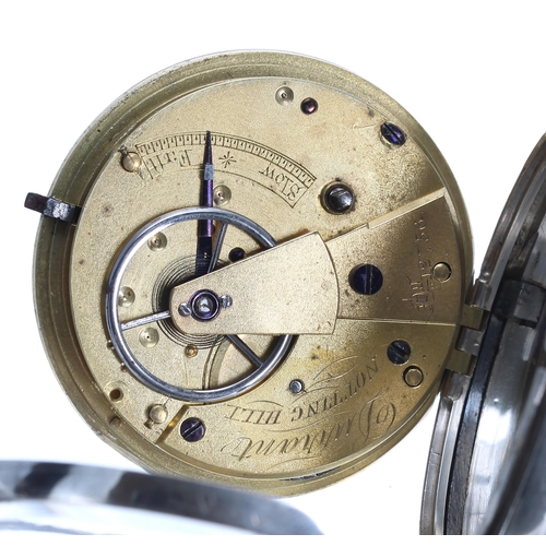 331 - Victorian silver fusee lever pocket watch, London 1863, the movement signed Durrant, Notting Hill, n... 