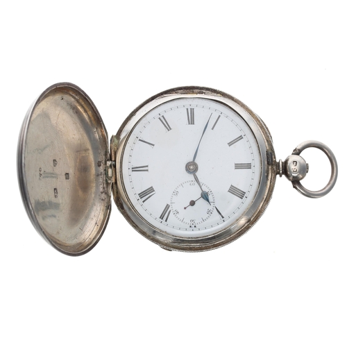 332 - Victorian silver fusee lever hunter pocket watch, Chester 1862, the movement signed Will'm Jackson, ... 