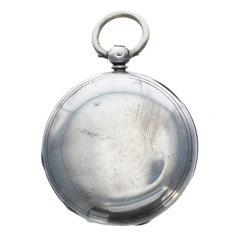 334 - Victorian silver fusee lever hunter pocket watch, London 1856, unsigned movement, no. 14165, with en... 