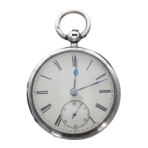 329 - Victorian silver fusee lever pocket watch, London 1877, unsigned movement, no. 12280, with engraved ... 