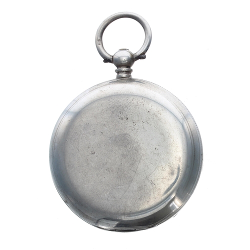 336 - Silver lever hunter pocket watch, three quarter plate movement with compensated balance and regulato... 