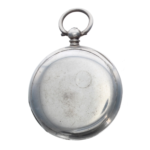 336 - Silver lever hunter pocket watch, three quarter plate movement with compensated balance and regulato... 