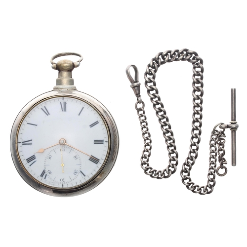 341 - William IV silver gilt rack lever pair cased pocket watch, Chester 1834, the gilt fusee movement sig... 