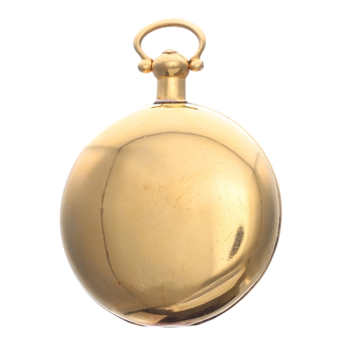 342 - Late 18th/19th century English gilt metal verge pocket watch, the fusee movement signed Jn'o Monkhou... 