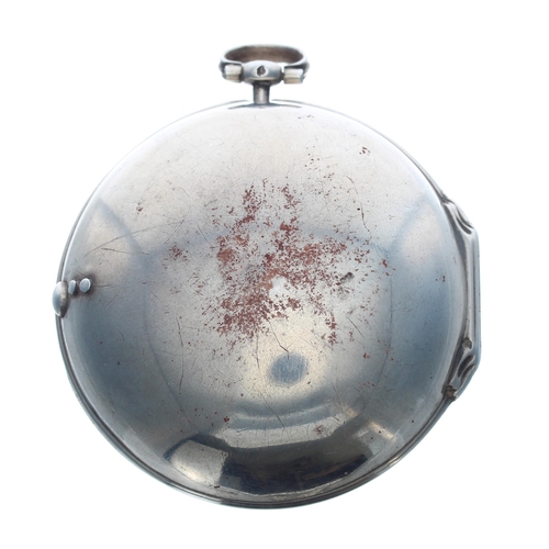 310 - Rare early 18th century Anglo-Dutch Oignon white metal verge pair cased pocket watch, with single mi... 