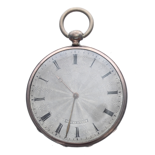 326 - Continental silver ultra-thin cylinder pocket watch, Lepine style gilt movement, silver engine turne... 