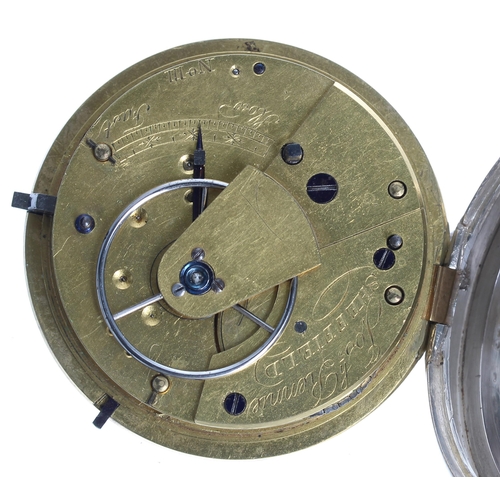 347 - George IV silver fusee lever pocket watch, Chester 1824, the movement signed Josh Rennie, Sheffield,... 