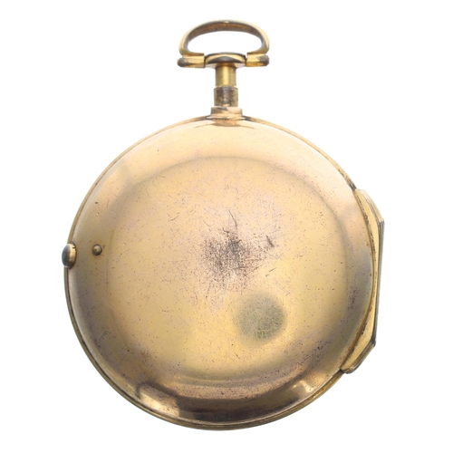 340 - George III gilt metal verge pair cased doctor's dial pocket watch, fine fusee movement signed Green,... 